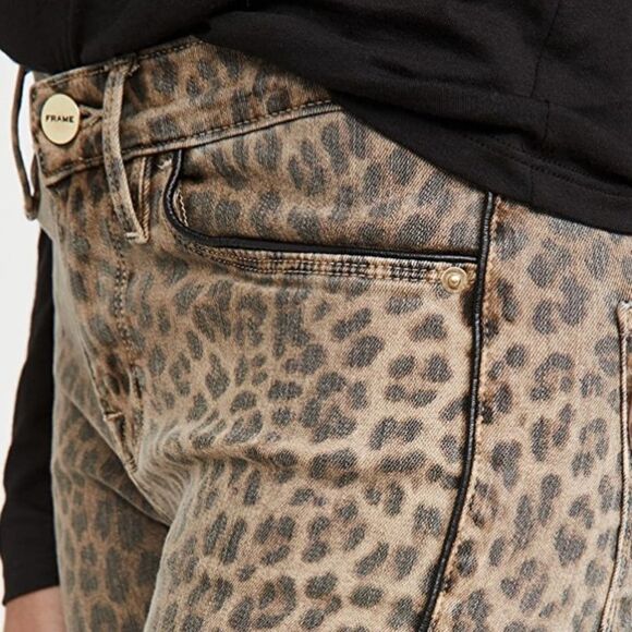 Frame Le Skinny De Jeanne Leopard Skinny Jeans Size 28 - Picture 3 of 11